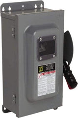 Square D - 60 Amp, 600 VAC/VDC, 3 Pole Nonfused Safety Switch - NEMA 12 & 3R, 30 hp at 600 VAC (Single Phase), 60 hp at 600 VAC, 30 hp at 600 VDC (Triple Phase) - Exact Tool & Supply