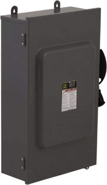 Square D - 200 Amp, 600 VAC/VDC, 3 Pole Fused Safety Switch - NEMA 12 & 3R, 50 hp at 600 VAC, 50 hp at 600 VDC (Single Phase), 150 hp at 600 VAC, 50 hp at 600 VDC (Triple Phase), 3PST Contact Form - Exact Tool & Supply