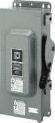 Square D - 100 Amp, 600 VAC/VDC, 3 Pole Fused Safety Switch - NEMA 12 & 3R, 30 hp at 480 VAC (Single Phase), 75 hp at 600 VAC, 50 hp at 600 VDC (Triple Phase), 3PST Contact Form - Exact Tool & Supply
