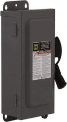 Square D - 30 Amp, 240 VAC, 250 VDC, 2 Pole Fused Safety Switch - NEMA 12 & 3R, 0.5 hp at 120 VAC, 1.5 hp at 240 VAC, 3 hp at 240 VAC Max (Single Phase), 3 hp at 240 VAC (std) 7.5 hp at 240 VAC (Max) 5 hp at 250VDC (Triple Phase), DPST Contact Form - Exact Tool & Supply
