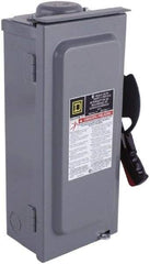 Square D - 100 Amp, 600 VAC/VDC, 3 Pole Nonfused Safety Switch - NEMA 3R, 40 hp at 600 VAC, 50 hp at 600 VDC (Single Phase), 100 hp at 600 VAC, 50 hp at 600 VDC (Triple Phase), 3PST Contact Form - Exact Tool & Supply