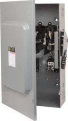 Square D - 200 Amp, 240 VAC, 250 VDC, 2 Pole Fused Safety Switch - NEMA 1, 15 hp at 240 VAC (Single Phase), 60 hp at 240 VAC, 40 hp at 250 VDC (Triple Phase), DPST Contact Form - Exact Tool & Supply