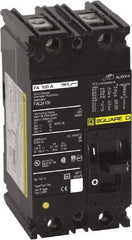 Square D - 100 Amp, 240 VAC, 2 Pole, Panel Mount Molded Case Circuit Breaker - Thermal Magnetic Trip, 10 kA at 240 VAC Breaking Capacity, 12-1/0 (Aluminum), 14-1/0 (Copper) AWG, 4.16 Inch Deep x 6 Inch High x 3 Inch Long - Exact Tool & Supply