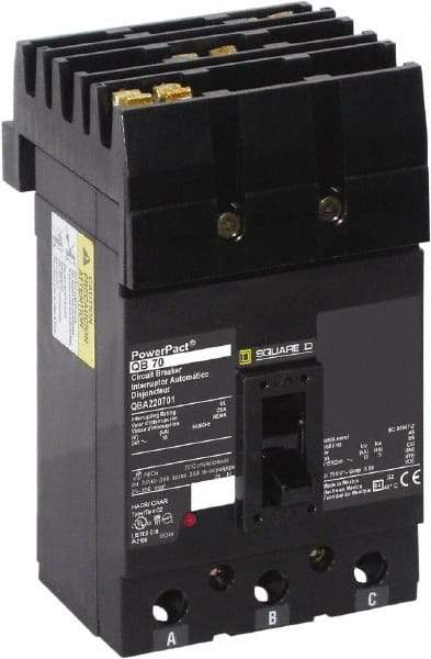 Square D - 200 Amp, 240 VAC, 2 Pole, Plug In Molded Case Circuit Breaker - Thermal Magnetic Trip, 25 kA at 240 VAC Breaking Capacity, 4 AWG - Exact Tool & Supply