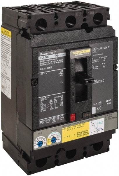 Square D - 100 Amp, 600 V, 3 Pole, Panel Mount Circuit Breaker - Electronic Trip, Multiple Breaking Capacity Ratings - Exact Tool & Supply