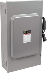 Square D - 200 Amp, 240 V, 3 Pole Nonfused Safety Switch - NEMA 1, 15 hp at 240 VAC (Single Phase), 60 hp at 240 VAC (Triple Phase), 3PST Contact Form - Exact Tool & Supply