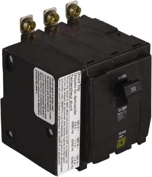 Square D - 50 Amp, 240 VAC, 3 Pole, Bolt On Miniature Circuit Breaker - 8-2 AWG - Exact Tool & Supply