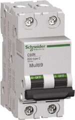 Schneider Electric - 6 Amp, 480Y/277 V, 2 Pole, DIN Rail Mount Miniature Circuit Breaker - Thermal Magnetic Trip - Exact Tool & Supply
