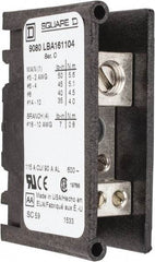 Square D - 1 Pole, 115 (Copper), 90 (Aluminium) Amp, Thermoplastic Power Distribution Block - 600 VAC, 1 Primary Connection - Exact Tool & Supply