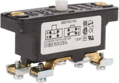 Square D - 0.25 Amp at 125 VDC, 5 Amp at 600 VAC, SPDT-DB, Basic Snap Switch - 600 V, Screw Terminal, 0.69 Lb Max Operating Force, 2-1/2 Inch High x 0.83 Inch Long x 1.03 Inch Wide, -20 to 185°F - Exact Tool & Supply