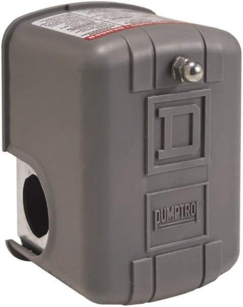 Square D - 1 and 3R NEMA Rated, 60 to 80 psi, Electromechanical Pressure and Level Switch - Adjustable Pressure, 575 VAC, L1-T1, L2-T2 Terminal, For Use with Square D Pumptrol - Exact Tool & Supply