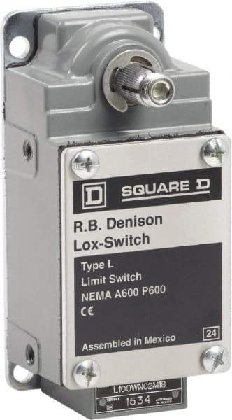 Square D - DPST, 2NC, 600 Volt Screw Terminal, Rotary Spring Return Actuator, General Purpose Limit Switch - 1, 2, 4, 12, 13 NEMA Rating, IP67 IPR Rating - Exact Tool & Supply