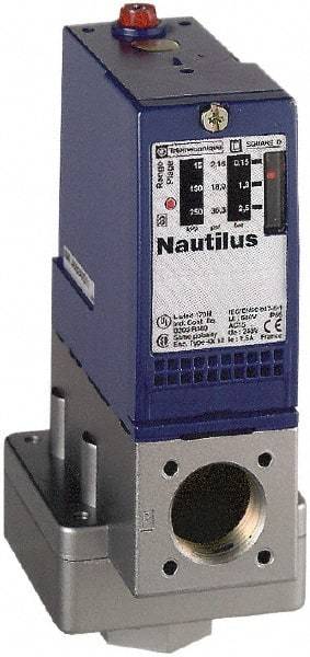 Telemecanique Sensors - 1/4 Inch NPT (Female) Connector, 10 Bar Sensor, Shock and Vibration Resistant, Control Circuit Pressure Sensor - 1.378 Inch Wide, IP66, For Use with OsiSense XM - Exact Tool & Supply