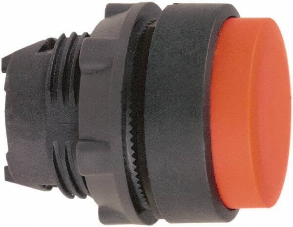 Schneider Electric - 22mm Mount Hole, Extended Straight, Pushbutton Switch Only - Round, Red Pushbutton, Nonilluminated, Momentary (MO) - Exact Tool & Supply
