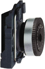 Schneider Electric - 22mm, White Markings, Selector Switch Head and Mounting Base - For Use with 6.35 mm Shaft Potentiometer - Exact Tool & Supply