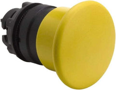 Schneider Electric - 22mm Mount Hole, Extended Mushroom Head, Pushbutton Switch Only - Round, Yellow Pushbutton, Nonilluminated, Momentary (MO) - Exact Tool & Supply