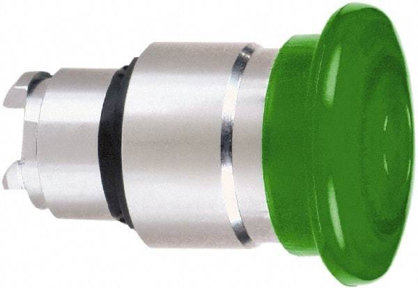 Schneider Electric - 22mm Mount Hole, Extended Mushroom Head, Pushbutton Switch Only - Round, Green Pushbutton, Nonilluminated, Momentary (MO) - Exact Tool & Supply