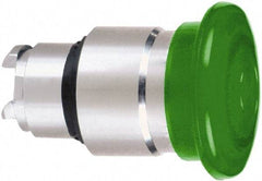 Schneider Electric - 22mm Mount Hole, Extended Mushroom Head, Pushbutton Switch Only - Round, Green Pushbutton, Nonilluminated, Maintained (MA) - Exact Tool & Supply