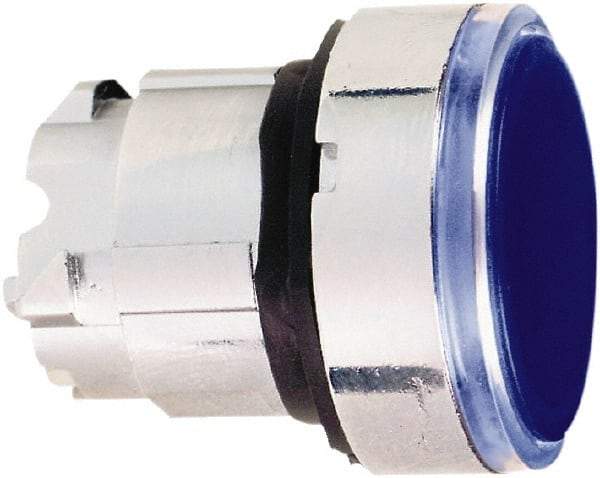 Schneider Electric - 22mm Mount Hole, Flush, Pushbutton Switch Only - Round, Blue Pushbutton, Nonilluminated, Momentary (MO) - Exact Tool & Supply