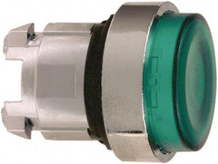 Schneider Electric - 22mm Mount Hole, Extended Straight, Pushbutton Switch Only - Round, Green Pushbutton, Nonilluminated, Momentary (MO) - Exact Tool & Supply