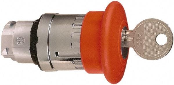 Schneider Electric - 22mm Mount Hole, Extended Mushroom Head, Pushbutton Switch Only - Round, Red Pushbutton, Maintained (MA), Momentary (MO) - Exact Tool & Supply