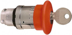 Schneider Electric - 22mm Mount Hole, Extended Mushroom Head, Pushbutton Switch Only - Round, Red Pushbutton, Maintained (MA), Momentary (MO) - Exact Tool & Supply