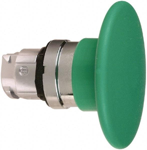 Schneider Electric - 22mm Mount Hole, Extended Mushroom Head, Pushbutton Switch Only - Round, Green Pushbutton, Nonilluminated, Momentary (MO) - Exact Tool & Supply