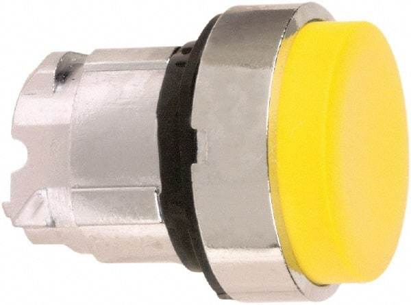 Schneider Electric - 22mm Mount Hole, Extended Straight, Pushbutton Switch Only - Round, Yellow Pushbutton, Nonilluminated, Momentary (MO) - Exact Tool & Supply