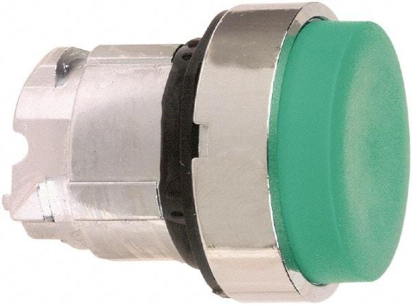 Schneider Electric - 22mm Mount Hole, Extended Straight, Pushbutton Switch Only - Round, Green Pushbutton, Maintained (MA) - Exact Tool & Supply