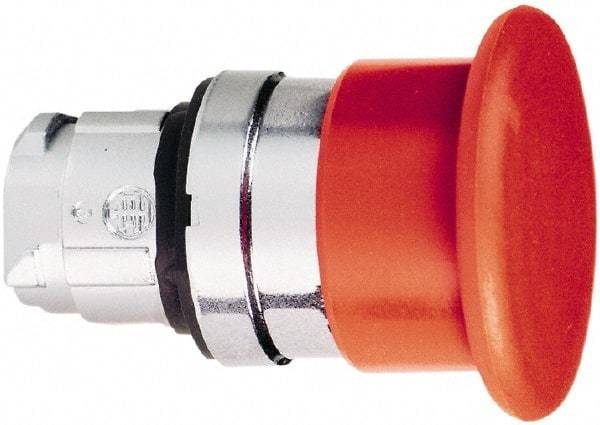 Schneider Electric - 22mm Mount Hole, Extended Mushroom Head, Pushbutton Switch Only - Round, Red Pushbutton, Nonilluminated, Momentary (MO) - Exact Tool & Supply