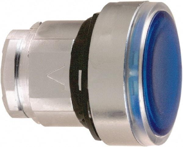 Schneider Electric - 22mm Mount Hole, Flush, Pushbutton Switch Only - Round, Blue Pushbutton, Nonilluminated, Momentary (MO) - Exact Tool & Supply
