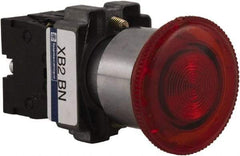 Schneider Electric - 22mm Mount Hole, Extended Mushroom Head, Pushbutton Switch Only - Round, Red Pushbutton, Maintained (MA), Momentary (MO), On-Off-On - Exact Tool & Supply