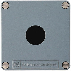 Schneider Electric - 1 Hole, Zinc Alloy Pushbutton Switch Enclosure - 80mm High x 80mm Wide x 49mm Deep - Exact Tool & Supply