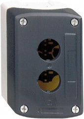 Schneider Electric - 2 Hole, 22mm Hole Diameter, Polycarbonate Pushbutton Switch Enclosure - 13, 4X NEMA Rated - Exact Tool & Supply