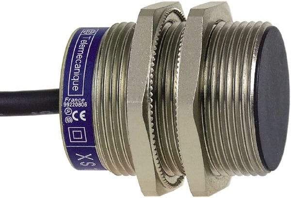 Telemecanique Sensors - PNP, 20mm Detection, Cylinder, Inductive Proximity Sensor - 3 Wires, IP68, IP69, 12 to 24 VDC, M30x1.5 Thread, 43mm Long - Exact Tool & Supply