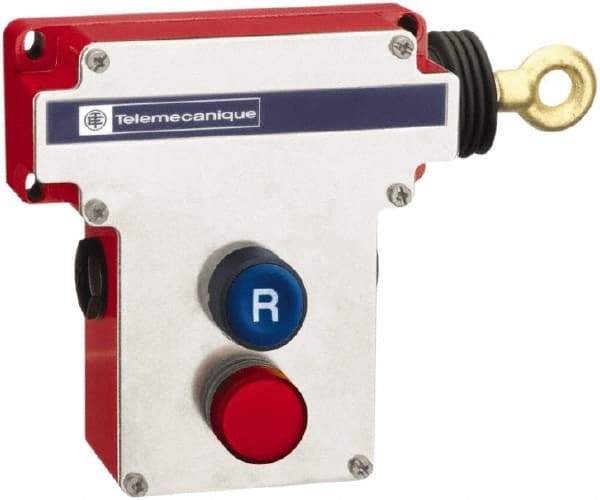 Telemecanique Sensors - 2NO/2NC Configuration, 300 VAC, 10 Amp, Cable Safety Limit Switch - 70m Cable Length, 230 Ft. Cable Length, 9.02 Inch Wide x 4.13 Inch Deep x 5.59 Inch High, IP65, IP657 Ingress Rating - Exact Tool & Supply