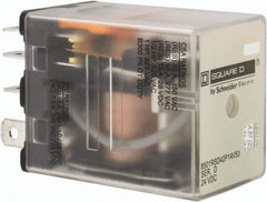 Square D - Electromechanical Plug-in General Purpose Relay - 10 Amp at 240 VAC, DPDT, 24 VDC - Exact Tool & Supply