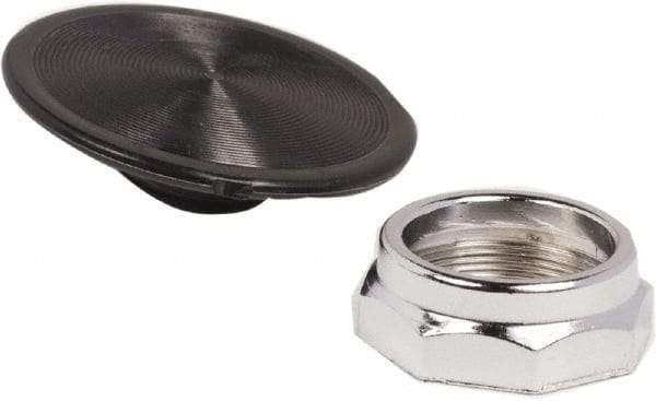 Schneider Electric - Extended Mushroom Head Pushbutton Switch 2-1/4" Snap-In Knob - Black, Round Button, Nonilluminated - Exact Tool & Supply