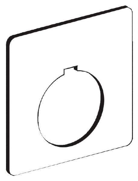 Schneider Electric - Square, Plastic Legend Plate - Blank - White Background, 30mm Hole Diameter, 57 Inch Square - Exact Tool & Supply