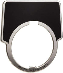 Schneider Electric - Half Round, Aluminum Legend Plate - Customizable Legend - Black Background, 1.22 Inch Hole Diameter, 1-3/4 Inch Wide x 1.234 Inch High - Exact Tool & Supply