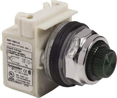 Schneider Electric - 120 VAC Green Lens LED Pilot Light - Round Lens, Screw Clamp Connector - Exact Tool & Supply