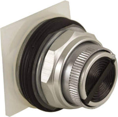 Schneider Electric - 30mm Mount Hole, Pushbutton Switch Only - Round, Black Pushbutton, Nonilluminated, Maintained (MA), Momentary (MO) - Exact Tool & Supply