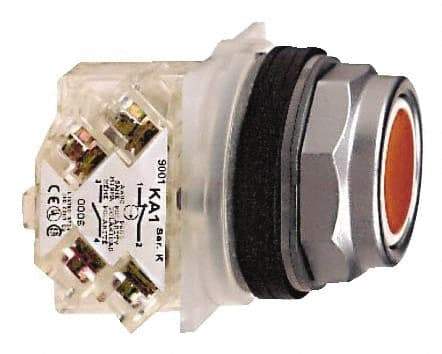 Schneider Electric - 30mm Mount Hole, Flush, Pushbutton Switch with Contact Block - Octagon, Red Pushbutton, Momentary (MO) - Exact Tool & Supply
