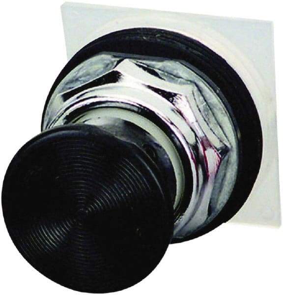 Schneider Electric - 30mm Mount Hole, Extended Straight, Pushbutton Switch Only - Round, Black Pushbutton, Momentary (MO), Weatherproof, Dust and Oil Resistant - Exact Tool & Supply