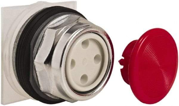 Schneider Electric - 30mm Mount Hole, Extended Straight, Pushbutton Switch Only - Round, Red Pushbutton, Momentary (MO), Weatherproof, Dust and Oil Resistant - Exact Tool & Supply