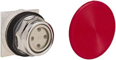 Schneider Electric - 30mm Mount Hole, Extended Straight, Pushbutton Switch Only - Round, Red Pushbutton, Momentary (MO), Weatherproof, Dust and Oil Resistant - Exact Tool & Supply