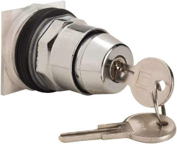 Schneider Electric - 30mm Mount Hole, 3 Position, Knob and Pushbutton Operated, Selector Switch Only - Black, Maintained (MA), without Contact Blocks, Weatherproof and Dust and Oil Resistant - Exact Tool & Supply