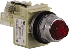 Schneider Electric - Red Lens Press-to-Test Indicating Light - Screw Clamp Connector - Exact Tool & Supply