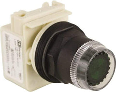 Schneider Electric - 30mm Mount Hole, Extended Straight, Pushbutton Switch Only - Green Pushbutton, Momentary (MO) - Exact Tool & Supply