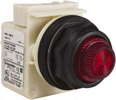 Schneider Electric - 24 V, 28 V Red Lens Indicating Light - Round Lens, Screw Clamp Connector, Corrosion Resistant, Dust Resistant, Oil Resistant - Exact Tool & Supply